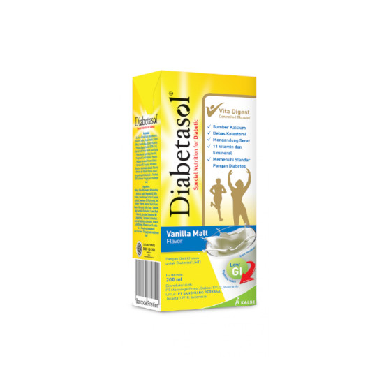 DIABETASOL UHT RASA VANILLA MALT 200 ML DIABETASOL UHT RASA VANILLA MALT 200 ML