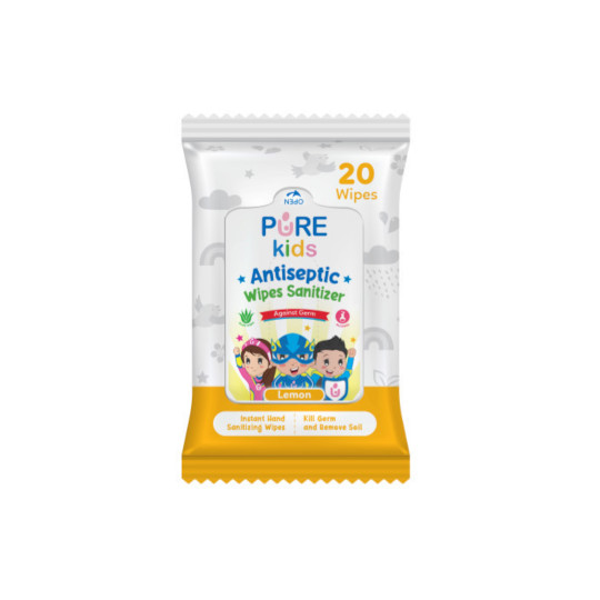 Pure Kids Antiseptic Wipes Sanitizer Lemon 20 Lembar Pure Kids Antiseptic Wipes Sanitizer Lemon 20 Lembar