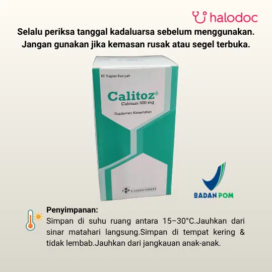 Calitoz/Calos 60 Tablet - Kegunaan, Efek Samping, Dosis dan Aturan ...