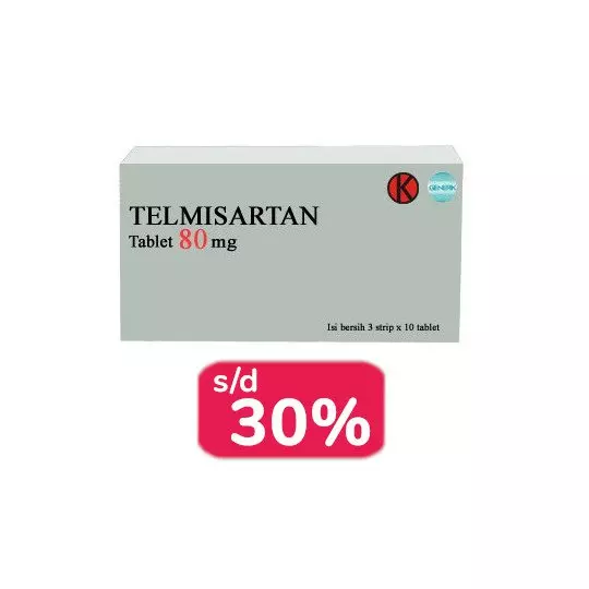 TELMISARTAN 80 MG 30 TABLET - OBAT RUTIN TELMISARTAN 80 MG 30 TABLET - OBAT RUTIN
