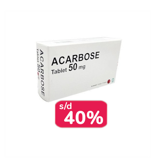 Acarbose 50 mg 30 Tablet - Obat Rutin Acarbose 50 mg 30 Tablet - Obat Rutin