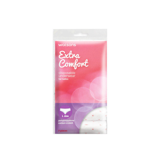 WATSONS DISPOSABLE UNDERWEAR FOR LADIES SIZE L 7 PIECES WATSONS DISPOSABLE UNDERWEAR FOR LADIES SIZE L 7 PIECES