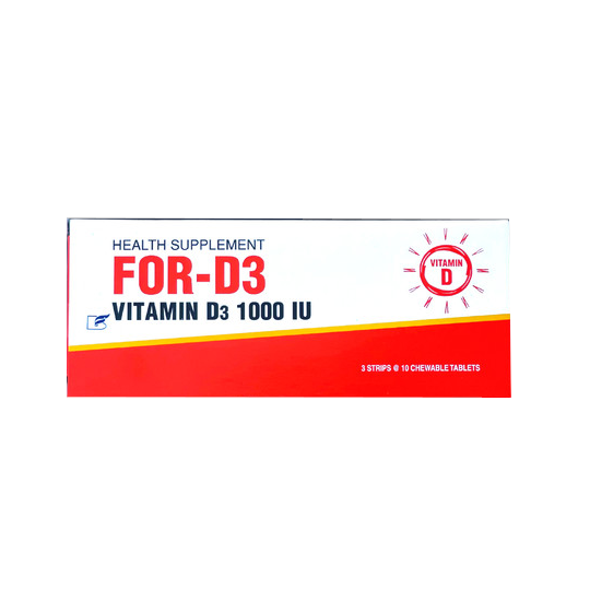 ForD3 Vitamin D3 1000 IU 10 Tablet Kunyah Kegunaan, Efek Samping, Dosis dan Aturan Pakai