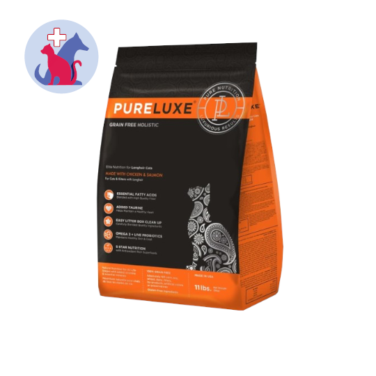 Pureluxe Grain Free Holistic Long Hair Cat with Chicken & Salmon 11 Lbs (5 kg) Pureluxe Grain Free Holistic Long Hair Cat with Chicken & Salmon 11 Lbs (5 kg)