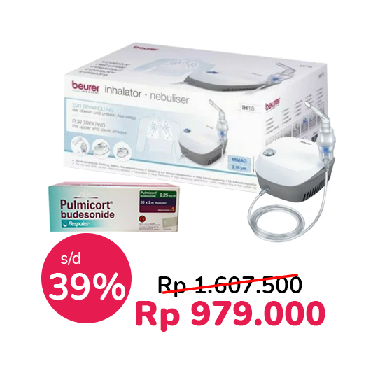 Paket Pulmicort 0.25 mg/ml 20 Respules + Beurer IH 18 Compressor Nebulizer Paket Pulmicort 0.25 mg/ml 20 Respules + Beurer IH 18 Compressor Nebulizer