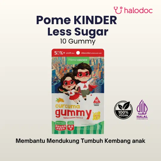 Pome KINDER Less Sugar Rasa Semangka Dengan Ekstrak Temulawak 10 Gummy