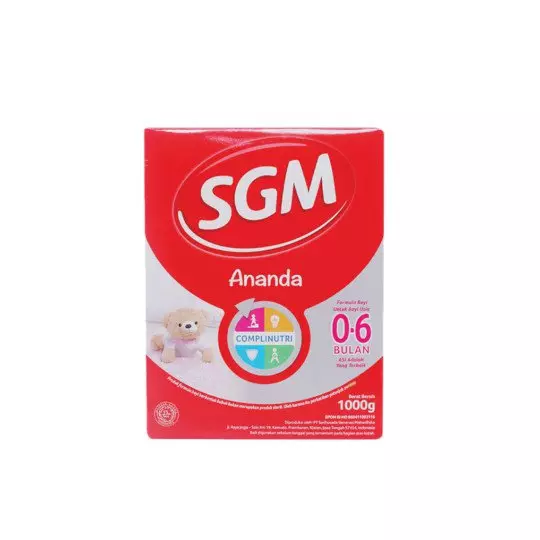 SGM ANANDA 1 (0-6 BULAN) FORMULA BAYI BUBUK 1000 GR SGM ANANDA 1 (0-6 BULAN) FORMULA BAYI BUBUK 1000 GR