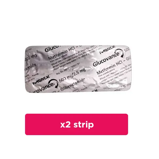 Glucovance 2.5 mg/500 mg 2 Strip (15 Tablet/Strip) - Obat Rutin -- Halodoc