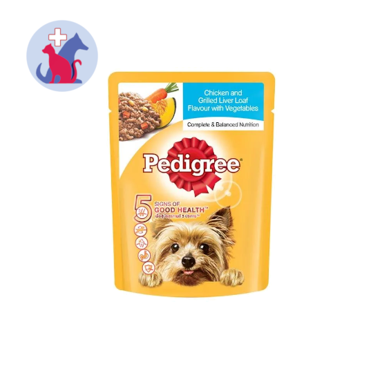 Pedigree Chicken and Grilled Liver Loaf Flavour with Vegetables for Adult Dog Pouch 80 g Pedigree Chicken and Grilled Liver Loaf Flavour with Vegetables for Adult Dog Pouch 80 g