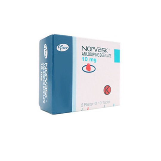 Norvask 10 mg 3 Strip (10 Tablet/Strip) - Obat Rutin Norvask 10 mg 3 Strip (10 Tablet/Strip) - Obat Rutin
