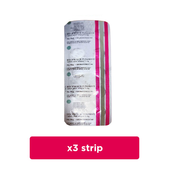 Bisoprolol 5 mg 3 Strip (10 Tablet/Strip) - Obat Rutin - Kegunaan, Efek
