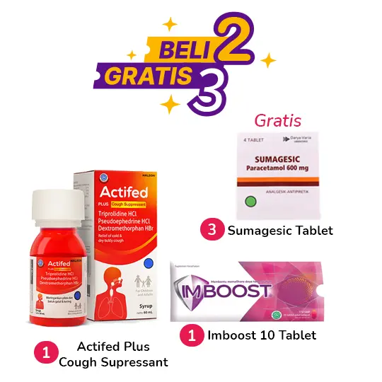 B2G3 - Paket Hemat Demam & Batuk Kering - GRATIS Paracetamol