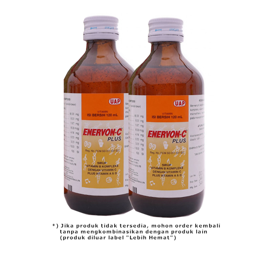 Enervon-C Plus Sirup 120 ml 2 Botol - Lebih Hemat Enervon-C Plus Sirup 120 ml 2 Botol - Lebih Hemat