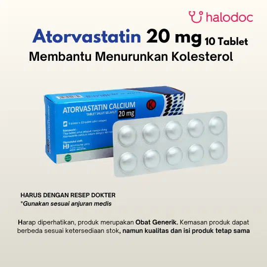 Atorvastatin 20 mg 10 Tablet