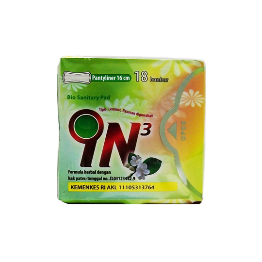 IN3 BIO SANITARY PANTYLINER 16CM 18 PADS IN3 BIO SANITARY PANTYLINER 16CM 18 PADS