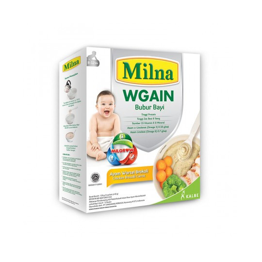 Milna 8-12 Wgain Bubur Ayam Wortel Brokoli 120 g Milna 8-12 Wgain Bubur Ayam Wortel Brokoli 120 g