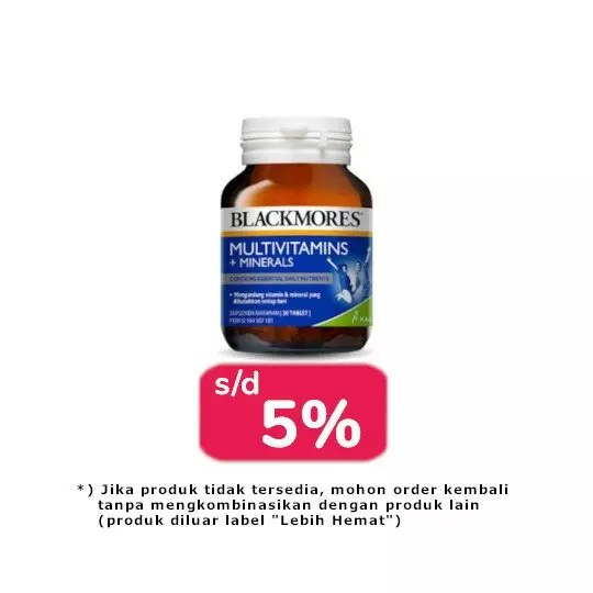 BLACKMORES MULTIVITAMINS + MINERALS 30 TABLET 2 BOTOL - LEBIH HEMAT BLACKMORES MULTIVITAMINS + MINERALS 30 TABLET 2 BOTOL - LEBIH HEMAT