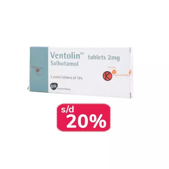 VENTOLIN 2 MG 30 TABLET - OBAT RUTIN VENTOLIN 2 MG 30 TABLET - OBAT RUTIN