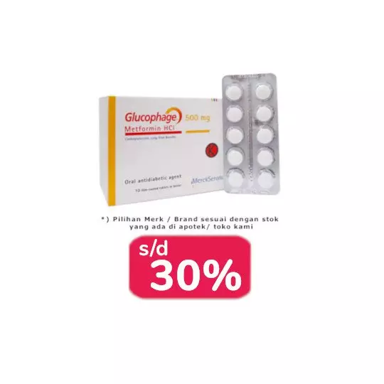 GLUCOPHAGE 500 MG 100 TABLET - OBAT RUTIN GLUCOPHAGE 500 MG 100 TABLET - OBAT RUTIN