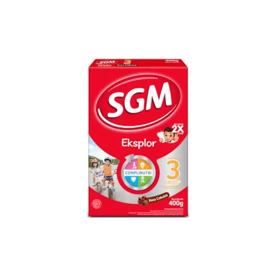 SGM EKSPLOR 3 PLUS COMPLINUTRI COKELAT SUSU BUBUK 400 GR SGM EKSPLOR 3 PLUS COMPLINUTRI COKELAT SUSU BUBUK 400 GR