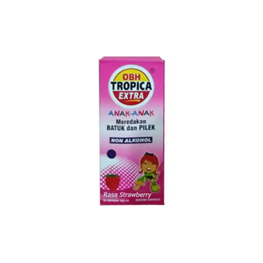 OBH TROPICA EXTRA ANAK RASA STRAWBERRY SIRUP 100 ML OBH TROPICA EXTRA ANAK RASA STRAWBERRY SIRUP 100 ML