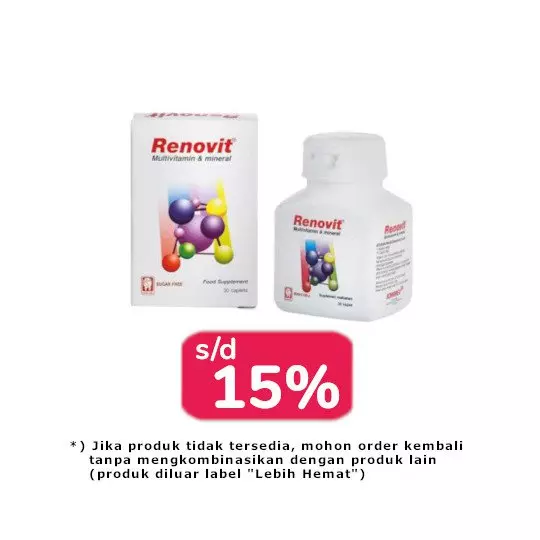RENOVIT 30 KAPLET 2 BOTOL - LEBIH HEMAT RENOVIT 30 KAPLET 2 BOTOL - LEBIH HEMAT