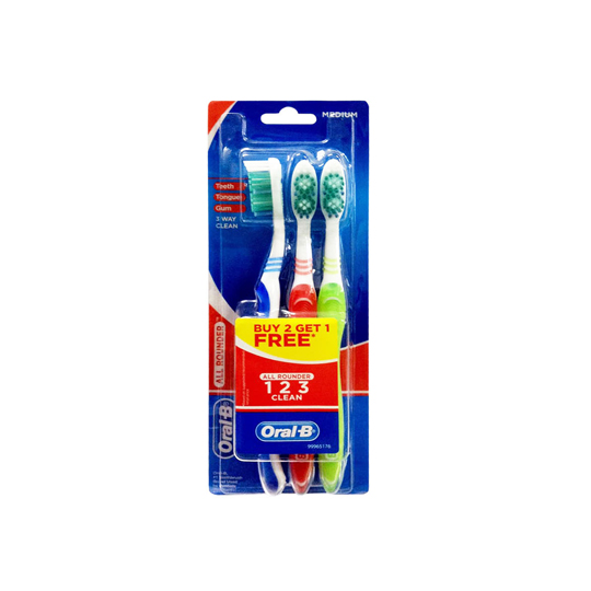 ORAL B SIKAT GIGI 123 MEDUM 3 PIECES ORAL B SIKAT GIGI 123 MEDUM 3 PIECES
