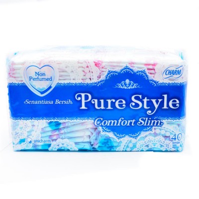CHARM PANTYLINER PURESTYLE COMFORT SLIM NON PARFUMED 40 PADS CHARM PANTYLINER PURESTYLE COMFORT SLIM NON PARFUMED 40 PADS