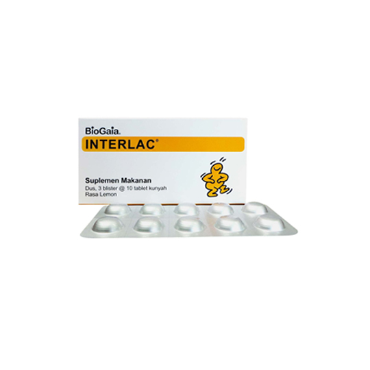 INTERLAC KUNYAH RASA LEMON 10 TABLET INTERLAC KUNYAH RASA LEMON 10 TABLET