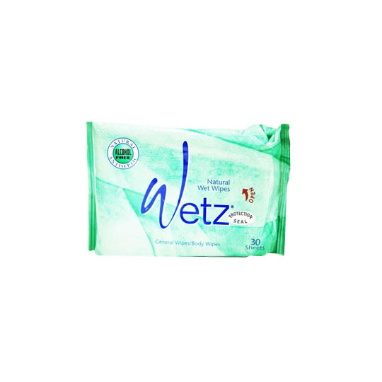 WETZ NATURAL WET WIPES GREEN TEA 30 SHEETS WETZ NATURAL WET WIPES GREEN TEA 30 SHEETS