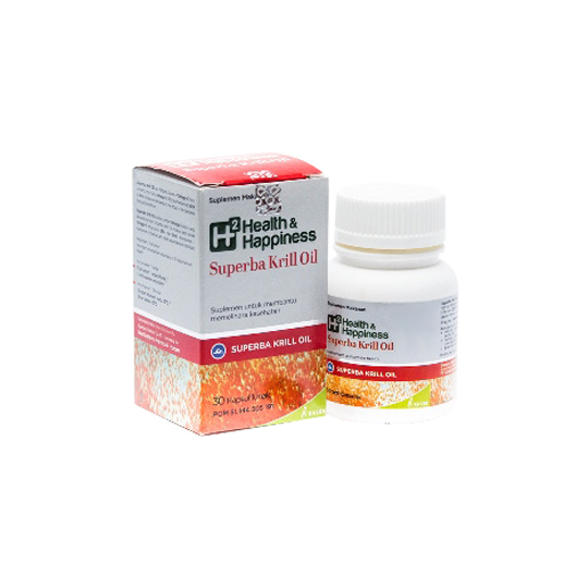 H2 HEALTH & HAPPINESS SUPERBA KRILL OIL 30 KAPSUL H2 HEALTH & HAPPINESS SUPERBA KRILL OIL 30 KAPSUL