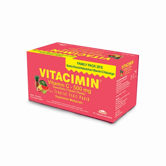 VITACIMIN RASA FRUIT PUNCH 500 MG 20 TABLET VITACIMIN RASA FRUIT PUNCH 500 MG 20 TABLET