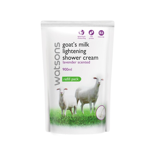 WATSONS GOAT'S MILK SHOWER CREAM LAVENDER REFILL 900 ML WATSONS GOAT'S MILK SHOWER CREAM LAVENDER REFILL 900 ML