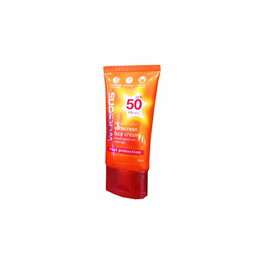 WATSONS SUNSCREEN FACE CREAM SPF50 50 ML WATSONS SUNSCREEN FACE CREAM SPF50 50 ML