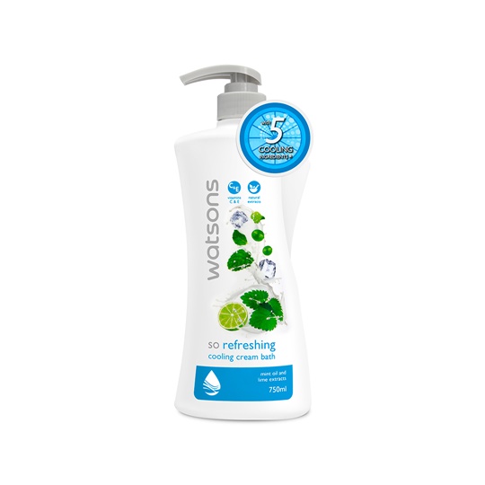 WATSONS SO REFRESHING COOLING CREAM BATH 750ML WATSONS SO REFRESHING COOLING CREAM BATH 750ML