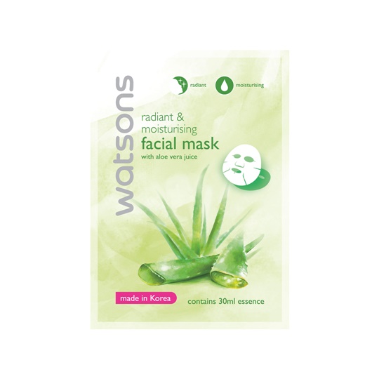WATSONS RADIANT & MOISTURISING FACIAL MASK ALOE VERA 30ML WATSONS RADIANT & MOISTURISING FACIAL MASK ALOE VERA 30ML