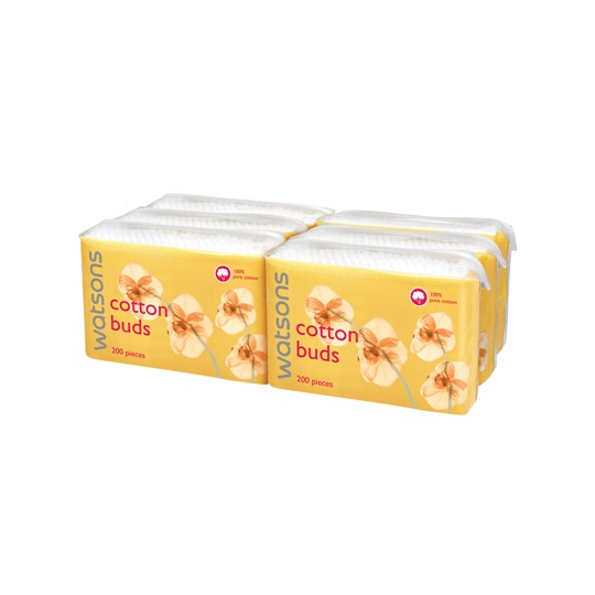 WATSONS COTTON BUDS 200 PIECES 6 PACK WATSONS COTTON BUDS 200 PIECES 6 PACK