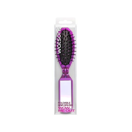 WATSONS FOLDABLE HAIR BRUSH WITH MIRROR WATSONS FOLDABLE HAIR BRUSH WITH MIRROR