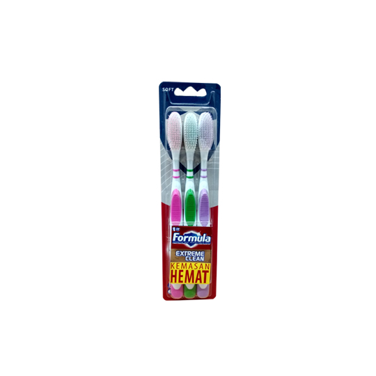 FORMULA SIKAT GIGI PLAT PROTECTOR EXTREME CLEAN 3 PIECES FORMULA SIKAT GIGI PLAT PROTECTOR EXTREME CLEAN 3 PIECES