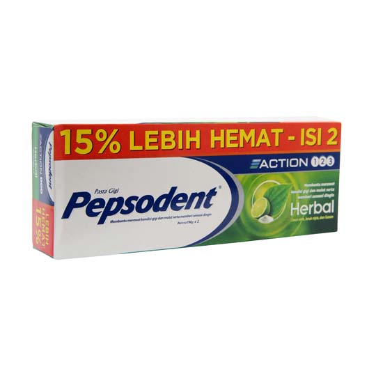 PEPSODENT PASTA GIGI HERBAL 2 X 190 GR PEPSODENT PASTA GIGI HERBAL 2 X 190 GR