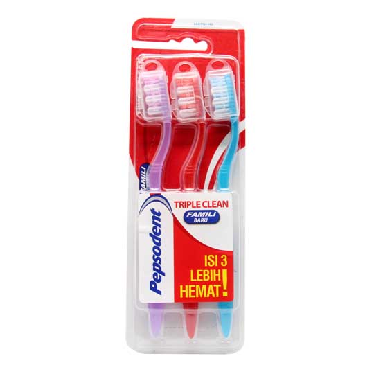 Pepsodent Tooth Brush Triple Clean Medium 3 Pieces Pepsodent Tooth Brush Triple Clean Medium 3 Pieces