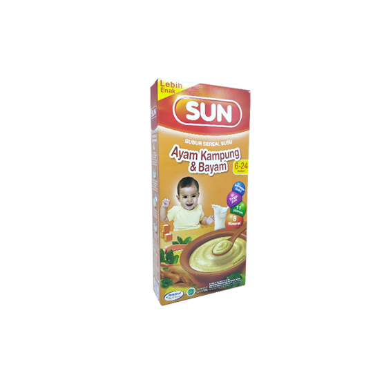 Sun Bubur Sereal Susu Ayam Kampung & Bayam 120 g Sun Bubur Sereal Susu Ayam Kampung & Bayam 120 g