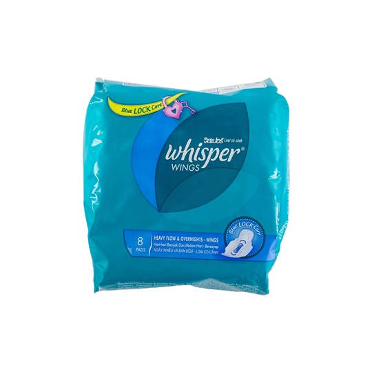WHISPER HEAVY FLOW OVERNIGHT WINGS 8 PADS WHISPER HEAVY FLOW OVERNIGHT WINGS 8 PADS