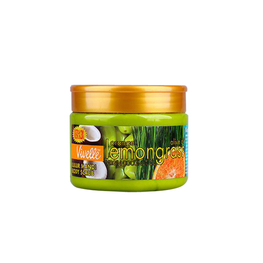 VIVELLE VIRGIN COCONUT OIL BODY SCRUB LEMONGRASS 250 ML VIVELLE VIRGIN COCONUT OIL BODY SCRUB LEMONGRASS 250 ML