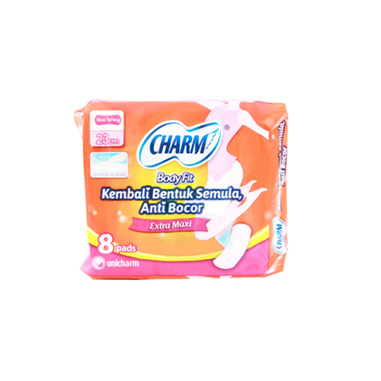 Charm Body Fit Extra Reguler Non Wing 8 Pads Charm Body Fit Extra Reguler Non Wing 8 Pads