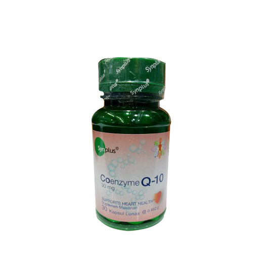 SYNPLUS CO ENZYME Q-10 SOFTGEL 30 KAPSUL SYNPLUS CO ENZYME Q-10 SOFTGEL 30 KAPSUL