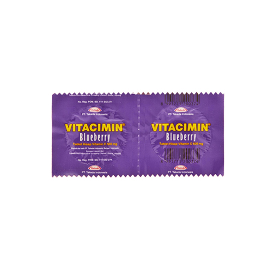 VITACIMIN RASA BLUEBERRY 500 MG 2 TABLET VITACIMIN RASA BLUEBERRY 500 MG 2 TABLET
