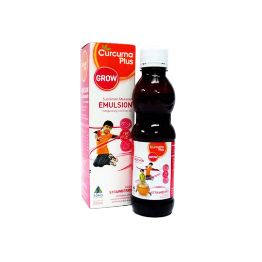 CURCUMA PLUS EMULSION GROW RASA STRAWBERRY SIRUP 200 ML CURCUMA PLUS EMULSION GROW RASA STRAWBERRY SIRUP 200 ML
