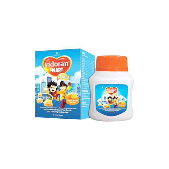 VIDORAN SMART PLUS TABLET HISAP 30 RASA JERUK VIDORAN SMART PLUS TABLET HISAP 30 RASA JERUK
