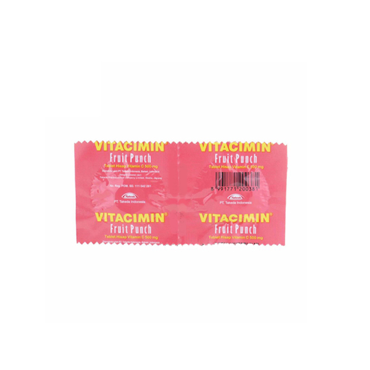 VITACIMIN RASA FRUIT PUNCH 500 MG 2 TABLET VITACIMIN RASA FRUIT PUNCH 500 MG 2 TABLET